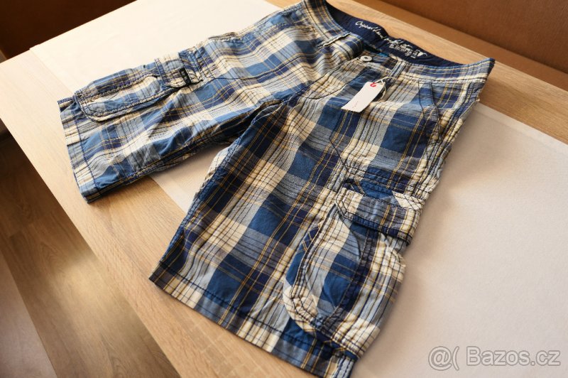 Pánské kostkované kraťasy modrobílé Espirt EDC vel.31 - 2