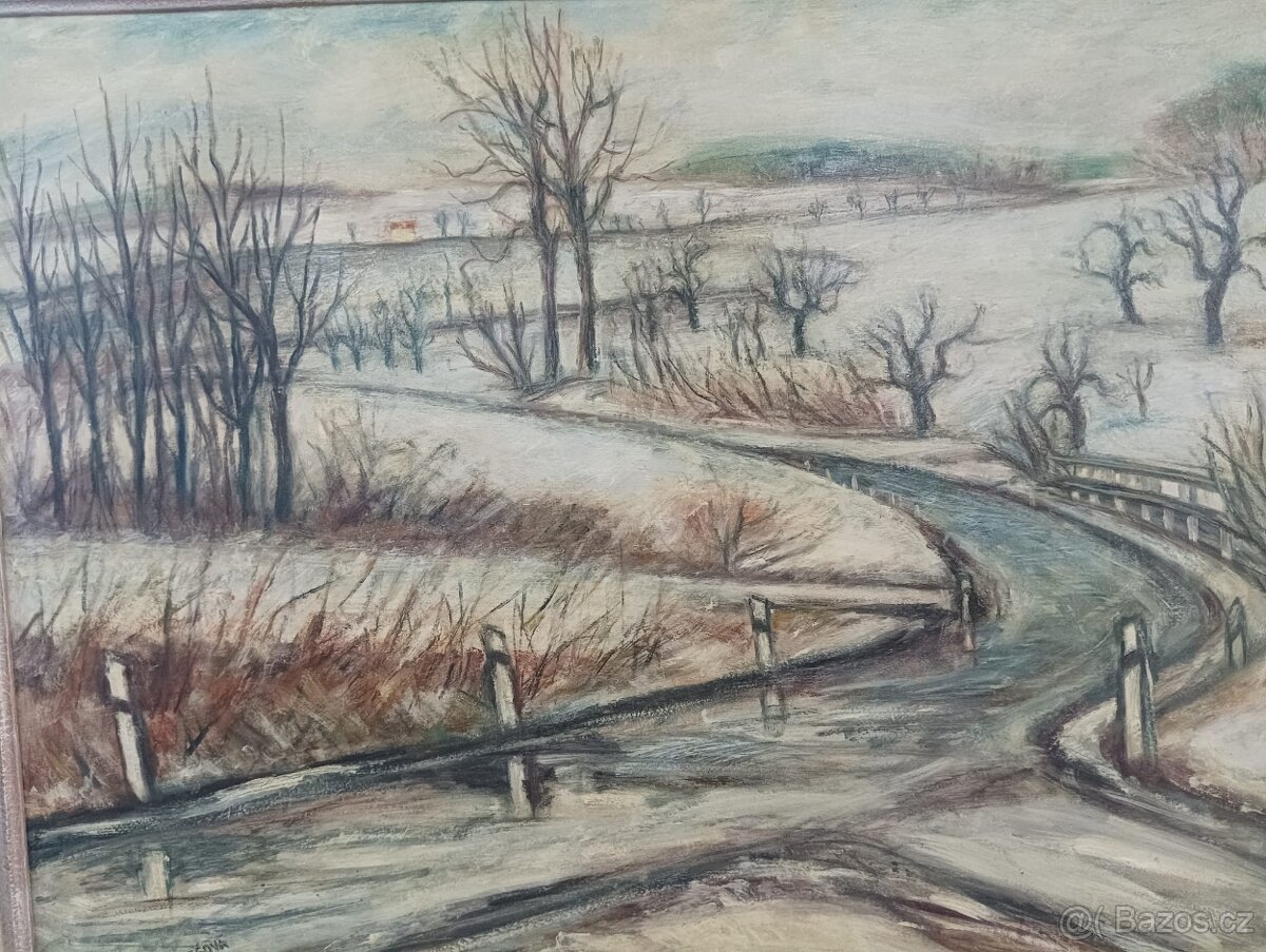 MARTA BENEŠOVÁ - BŘEHOVÁ OBRAZ OLEJ NA DESCE - 2