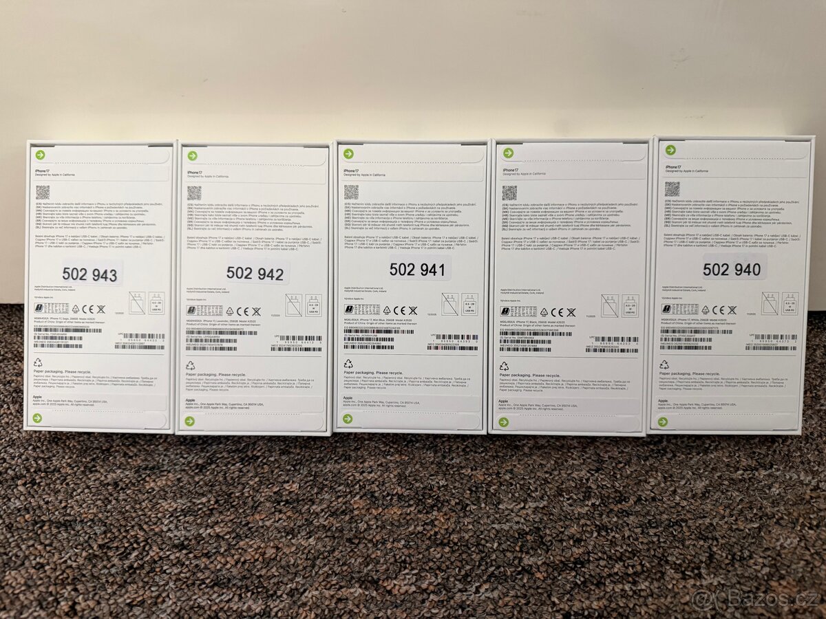 Apple iPhone 17 256g. CZ distribuce, DPH, zaruka 2 roky. - 2
