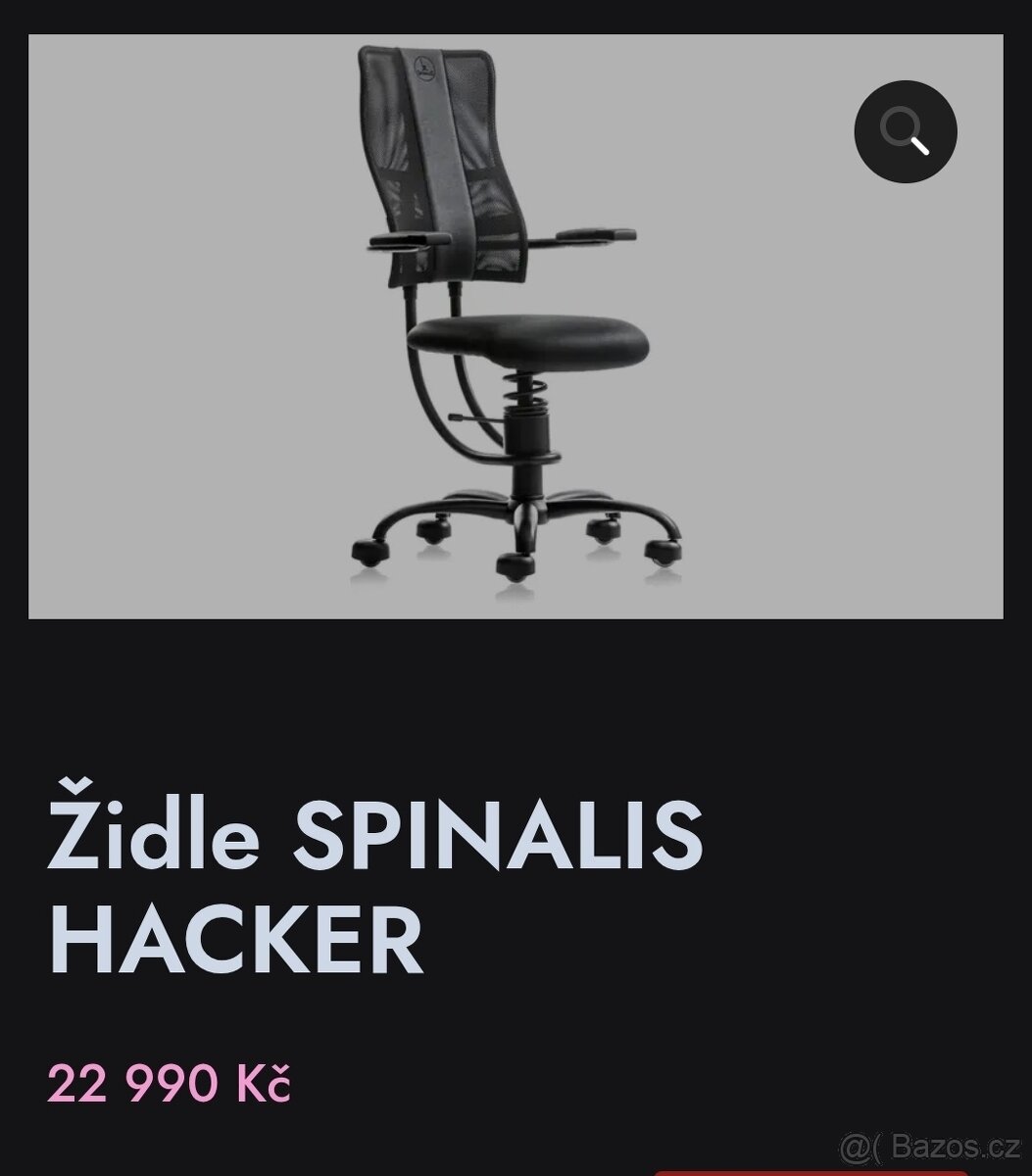 SPINALIS HACKER/Kancelářská židle (OP23.000kc) - 2