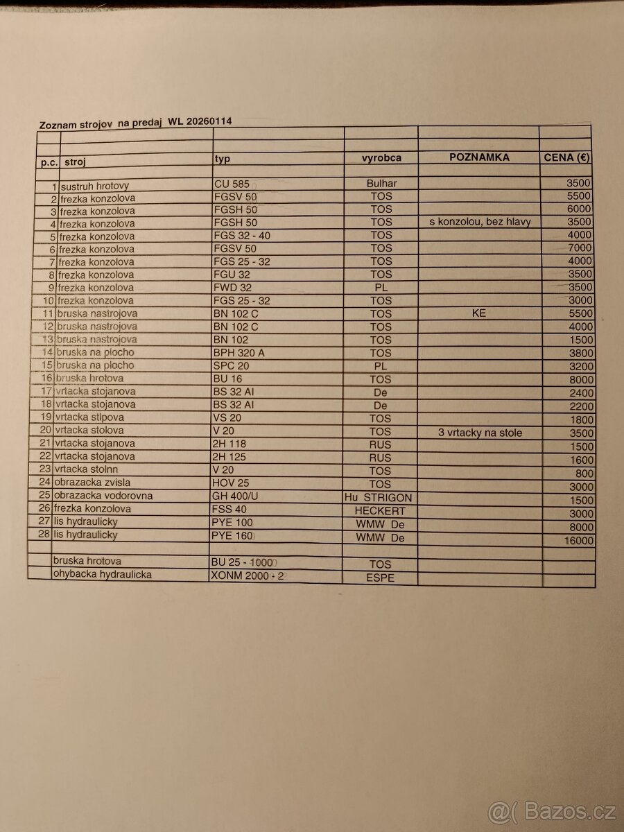 bruska na plocho PL, typ SPC 20 - 2