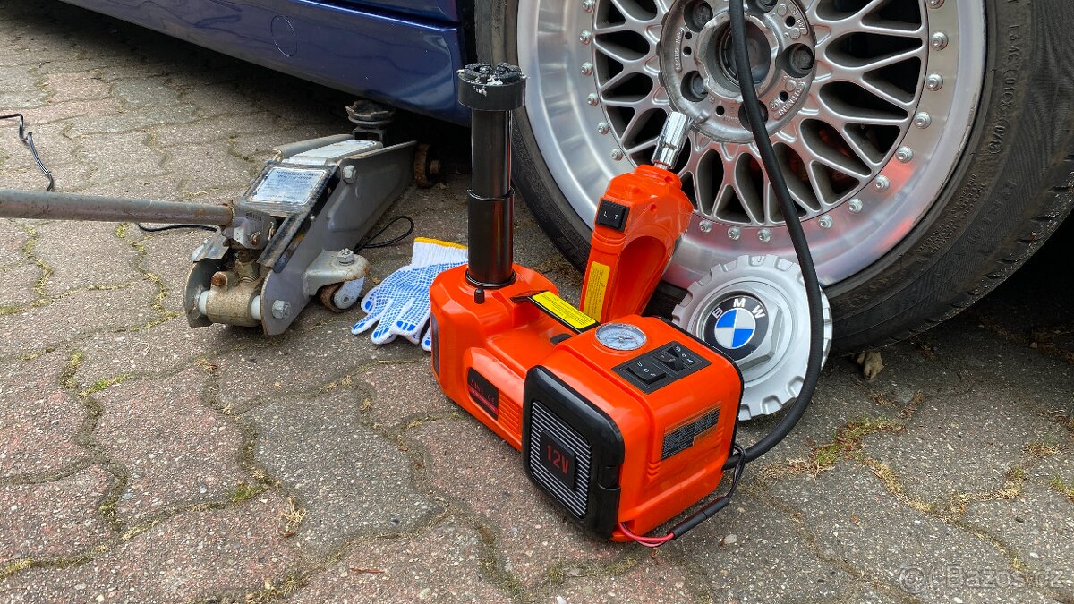 Elektrický zvedák 12V (5t), kompresor + utahovák + kladívko - 2