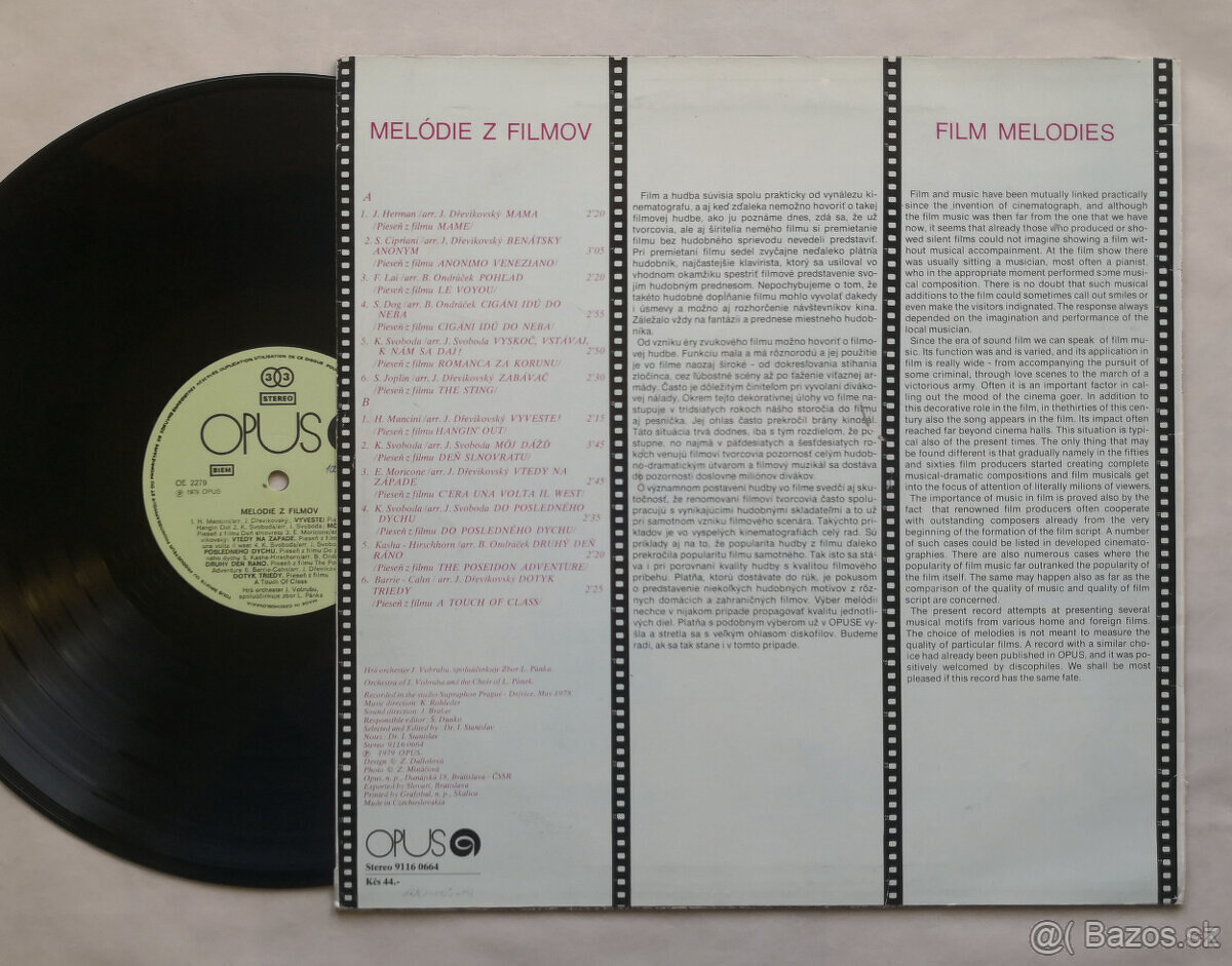 LP Orchestra Of J. Vobruba - Melódie Z Filmov - 2