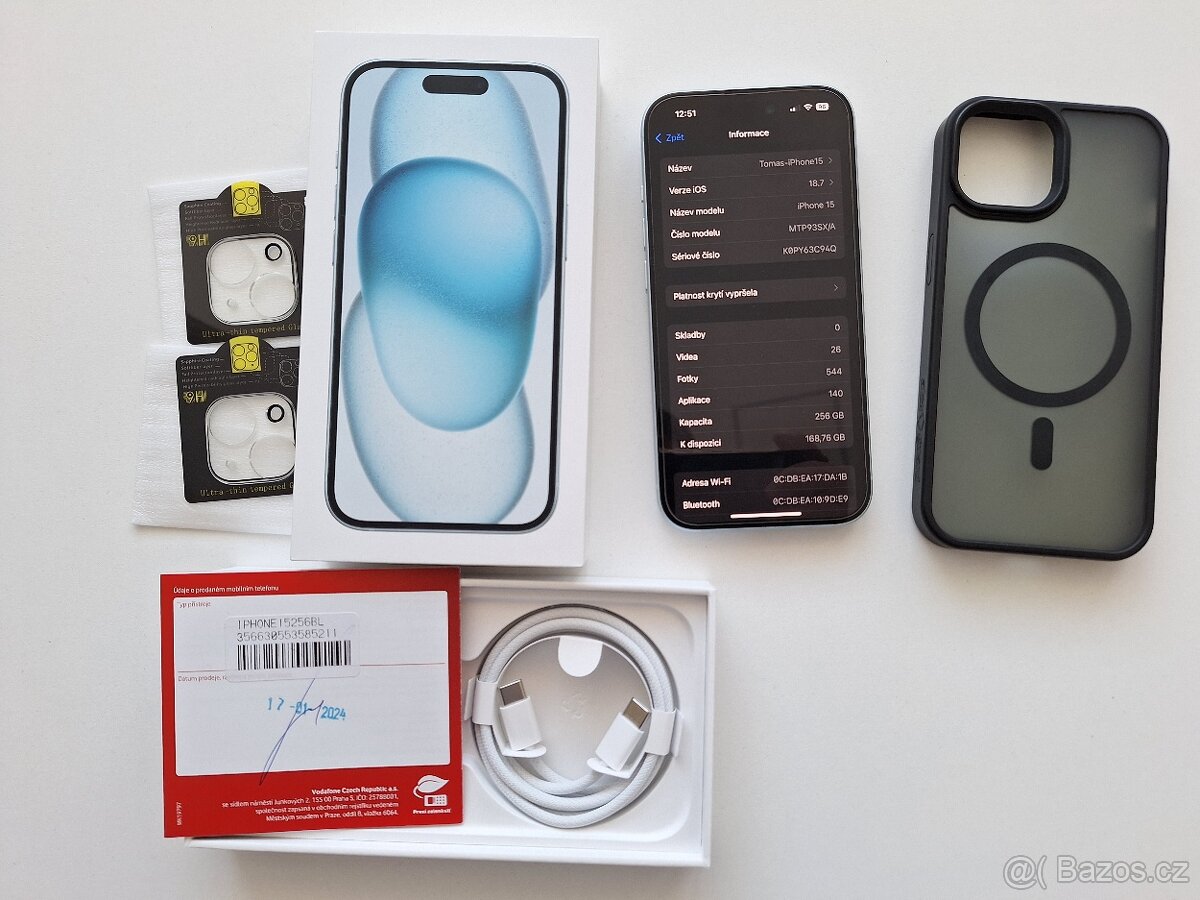 iPhone 15 256GB Blue záruka 17. 01. 2026 - 2