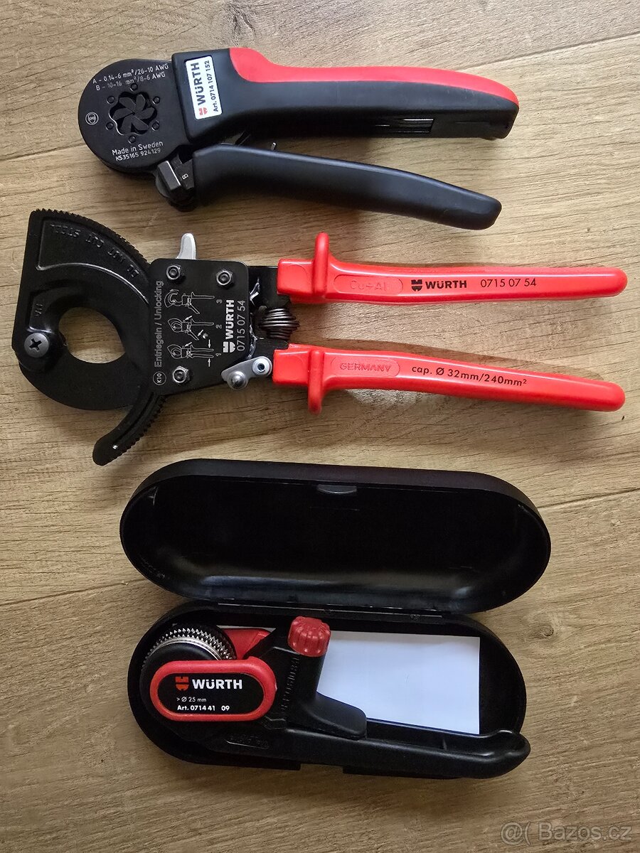 Wurth račnový strihač káblov Lisovacie kliešte a odblankovač - 2