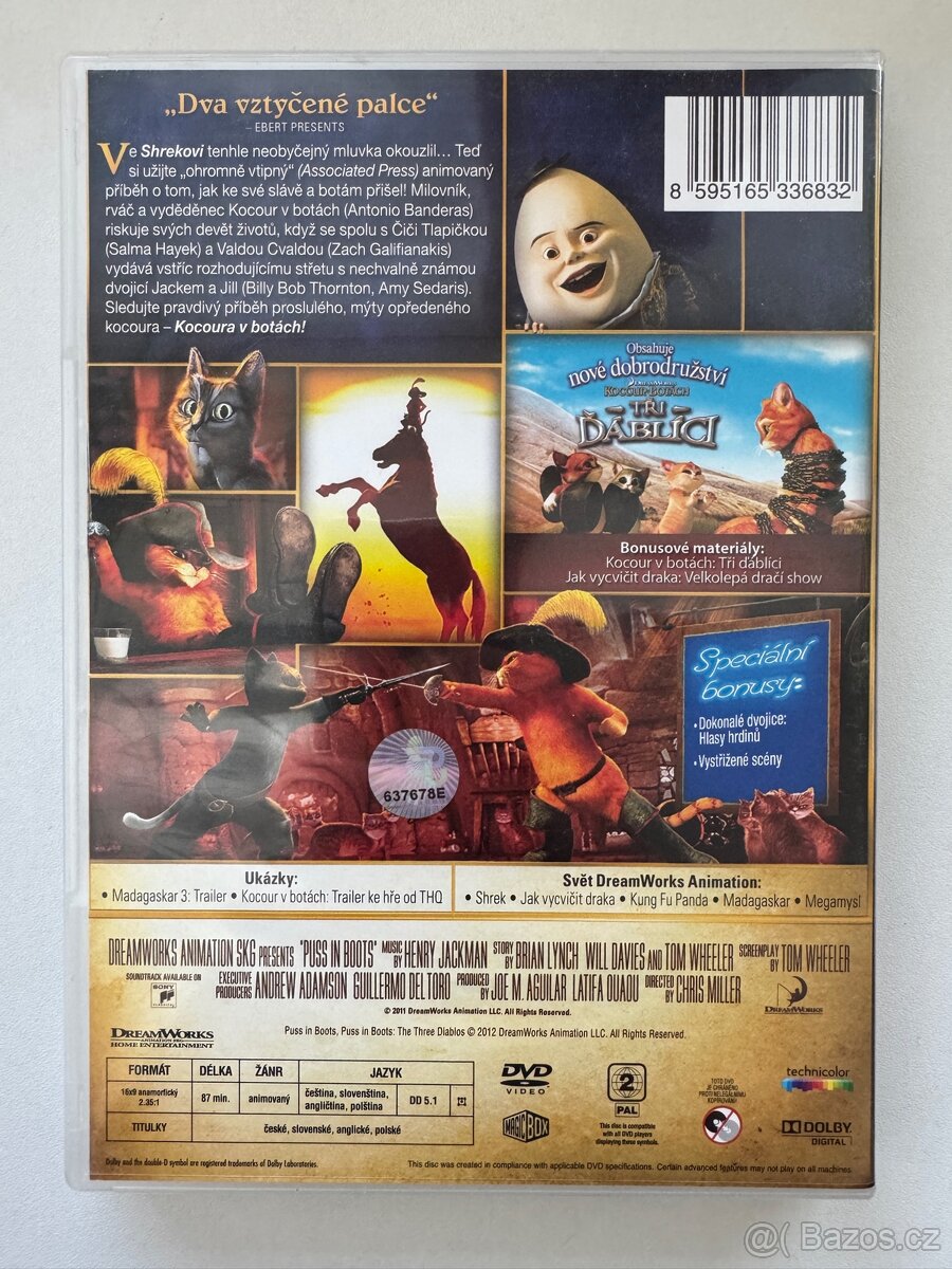 DVD - film Kocour v botách - 2