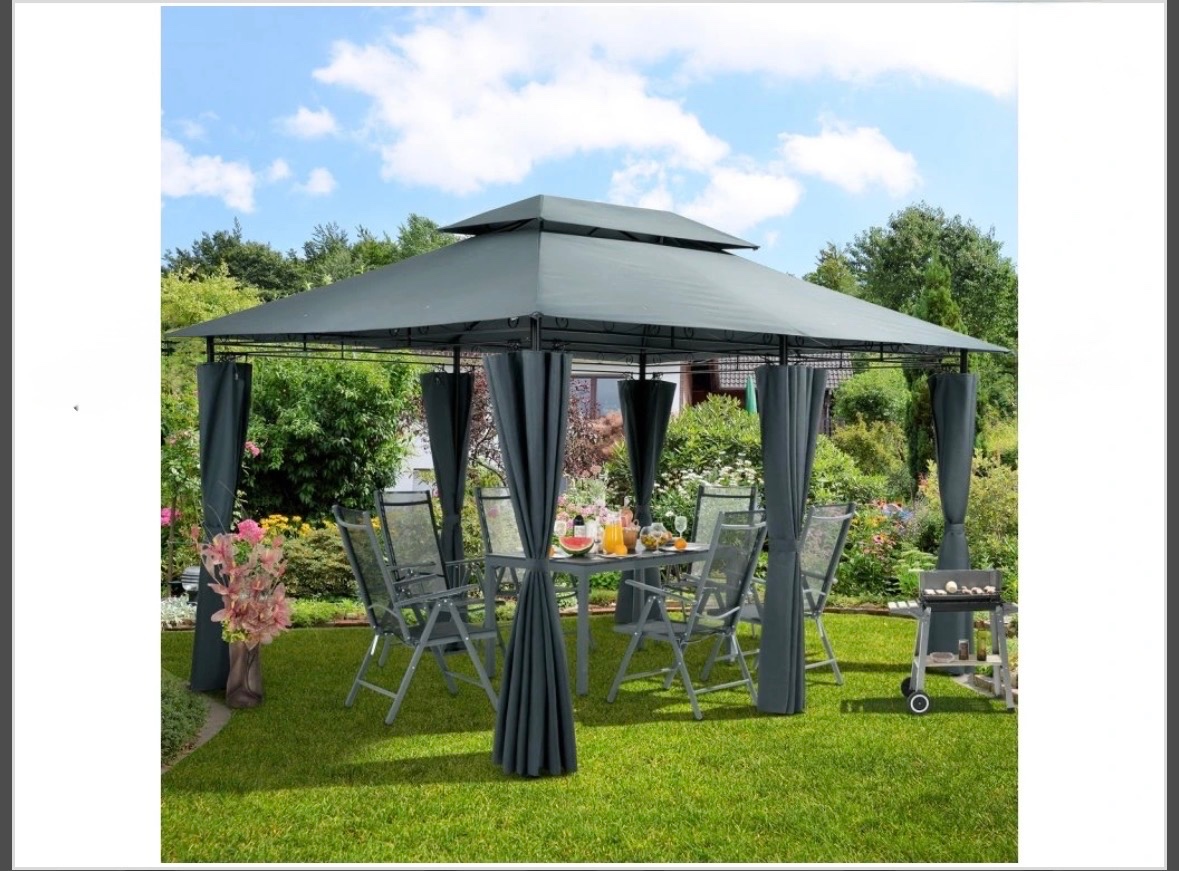 Zahradní altán 4x3 m - antracit - 2