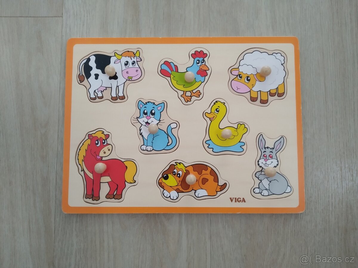 Dětské dřevěné puzzle 2 ks - 2