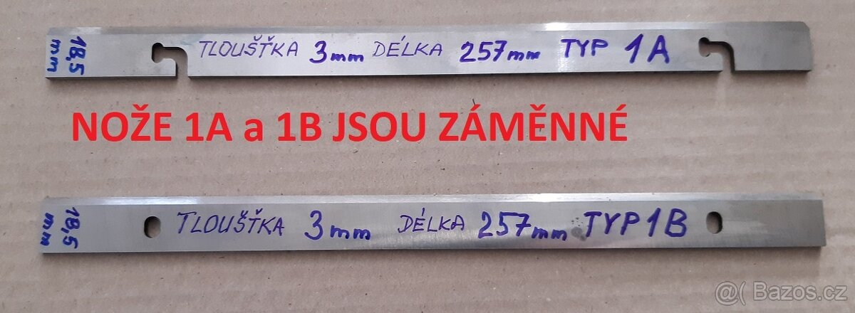 Hoblovka, srovnávačka, tloušťkovačka protahovačka Nože - 2