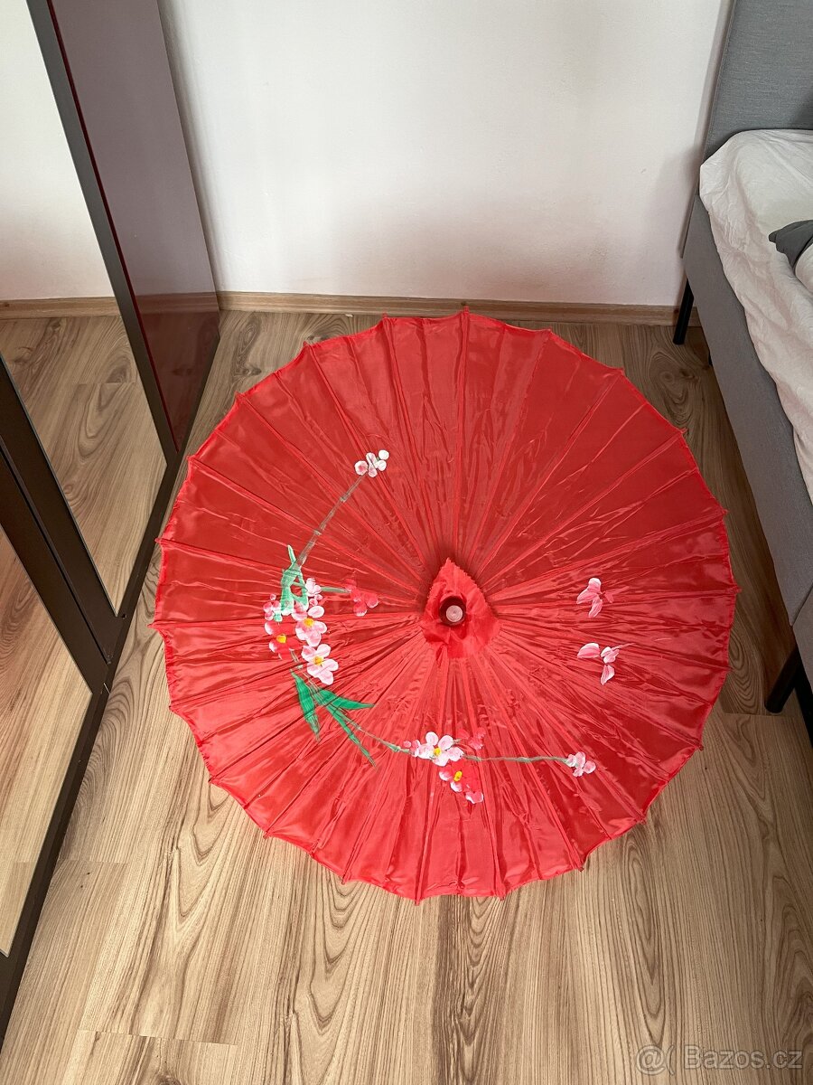 Bambusové okrasné deštníky, ručně malované, 2 ks - 2