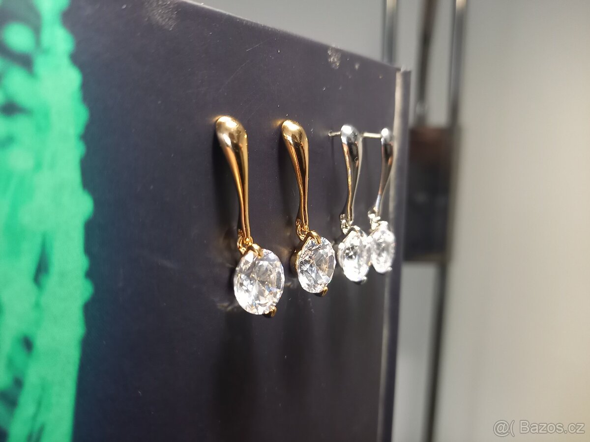 Náušnice stříbrná a zlatá barva - 2