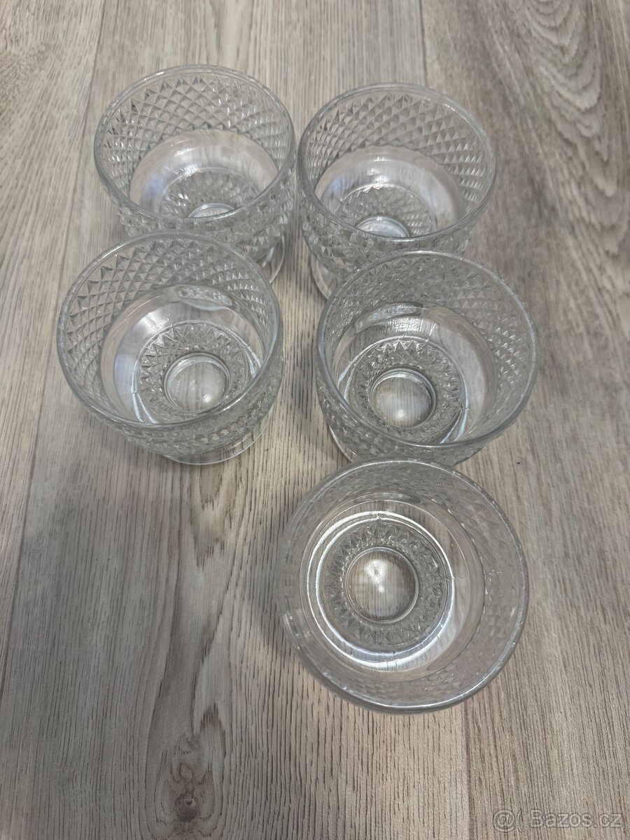 Retro broušené skleněné misky - 2