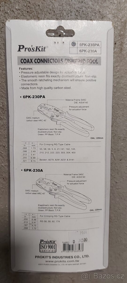 Krimpovací kleště-nové - 2