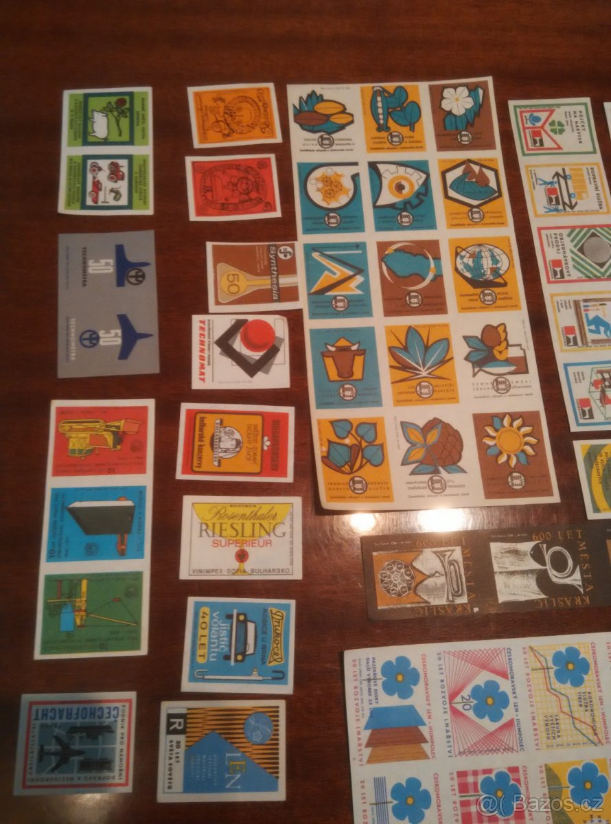 Zápalkové nálepky. - 2