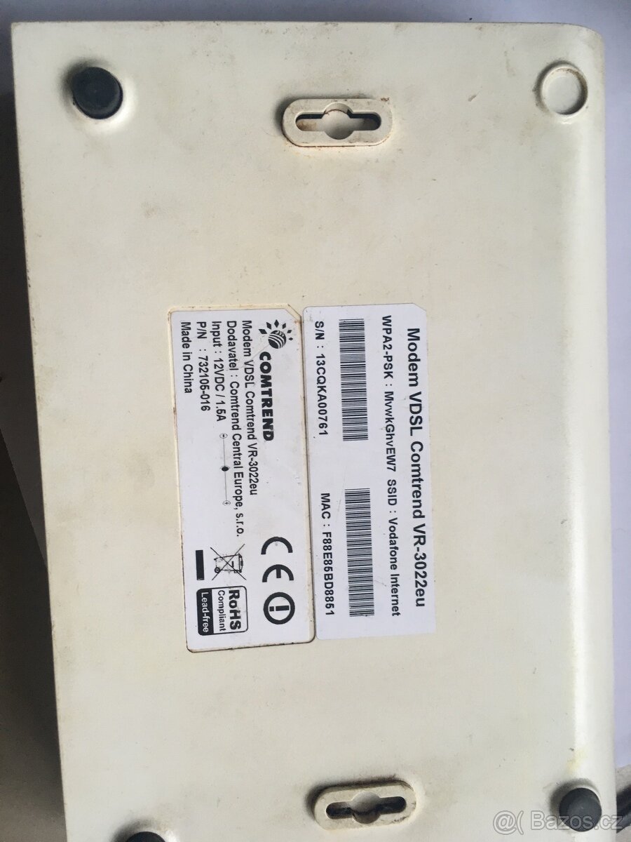 ADSL modem a WiFi router comtrend vr 3022eu - 2