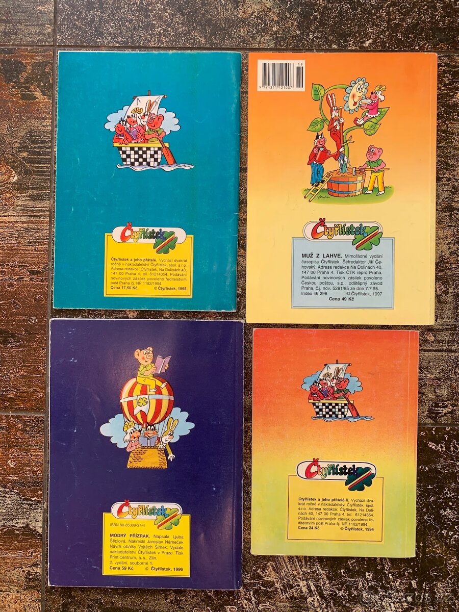 Knížečky Čtyřlístek - Muž z lahve, Modrý příznak, atd.. - 2