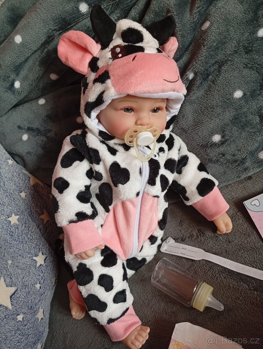 Realistická Reborn panenka kravička - 2