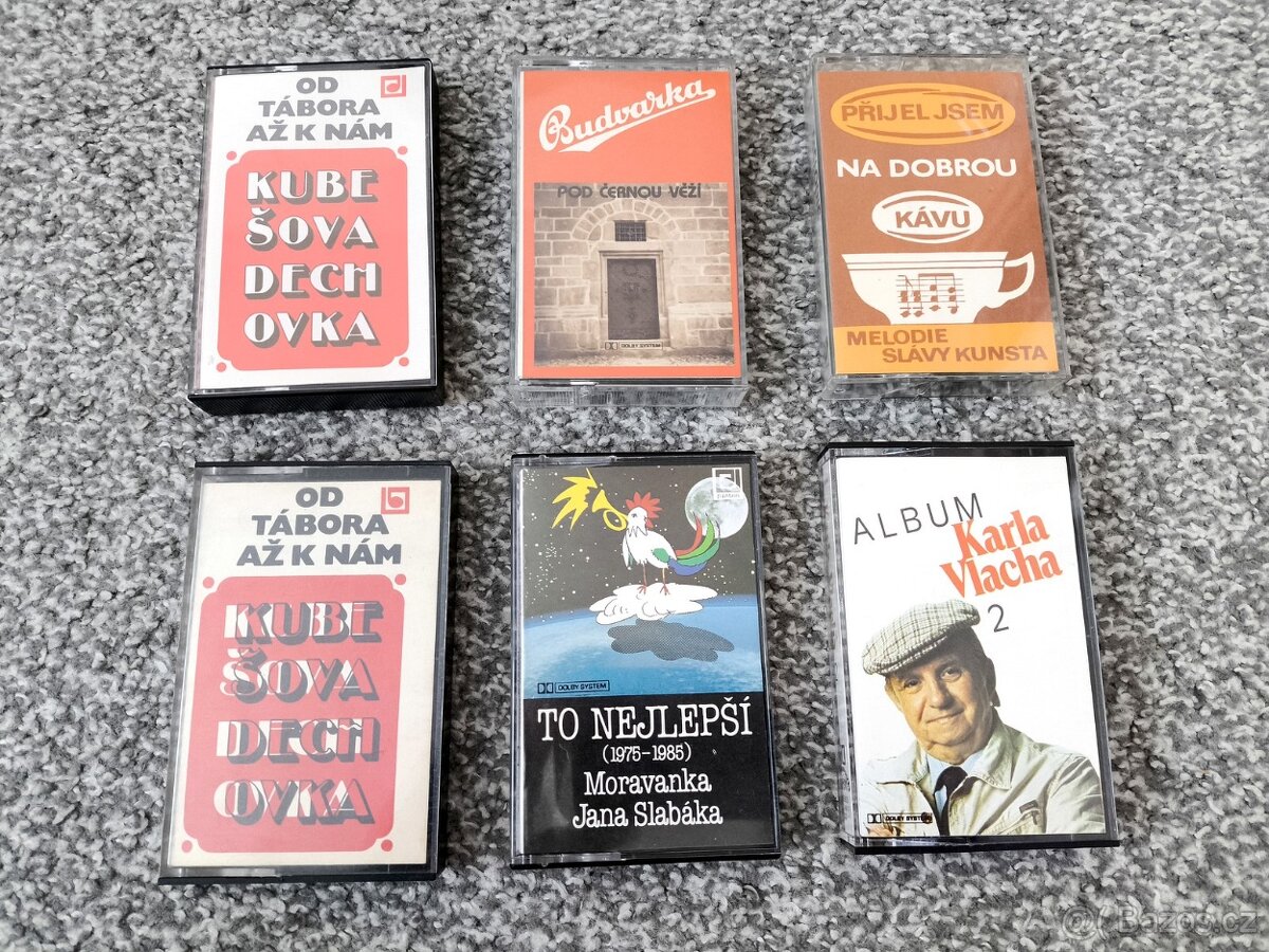 Kazety starší popová hudba, dechovky, mluvené slovo - 2