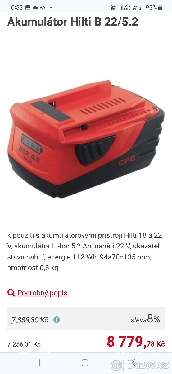 Akumulátor Hilti B 22/5.2 - 2