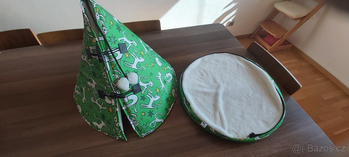 Pelíšek Teepee HUHU Cats - zelená 45cm - 2