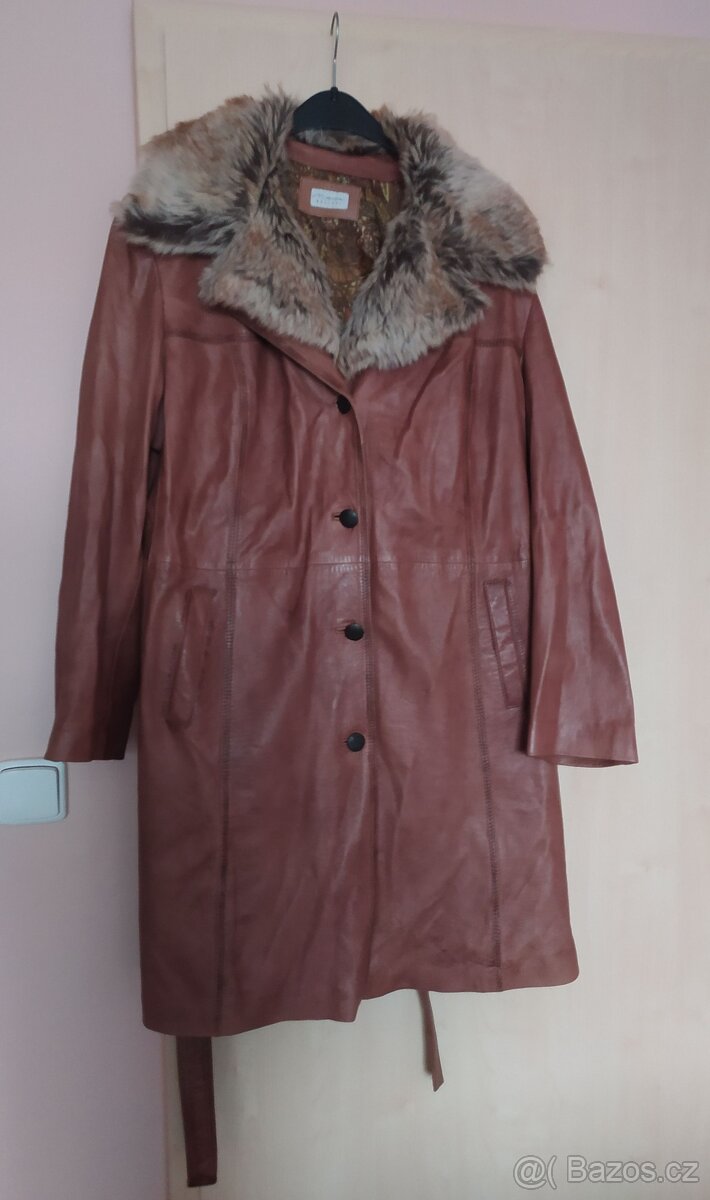 Luxusní dámský kožený kabát-jehněčí kůže, vel. 48 - 2