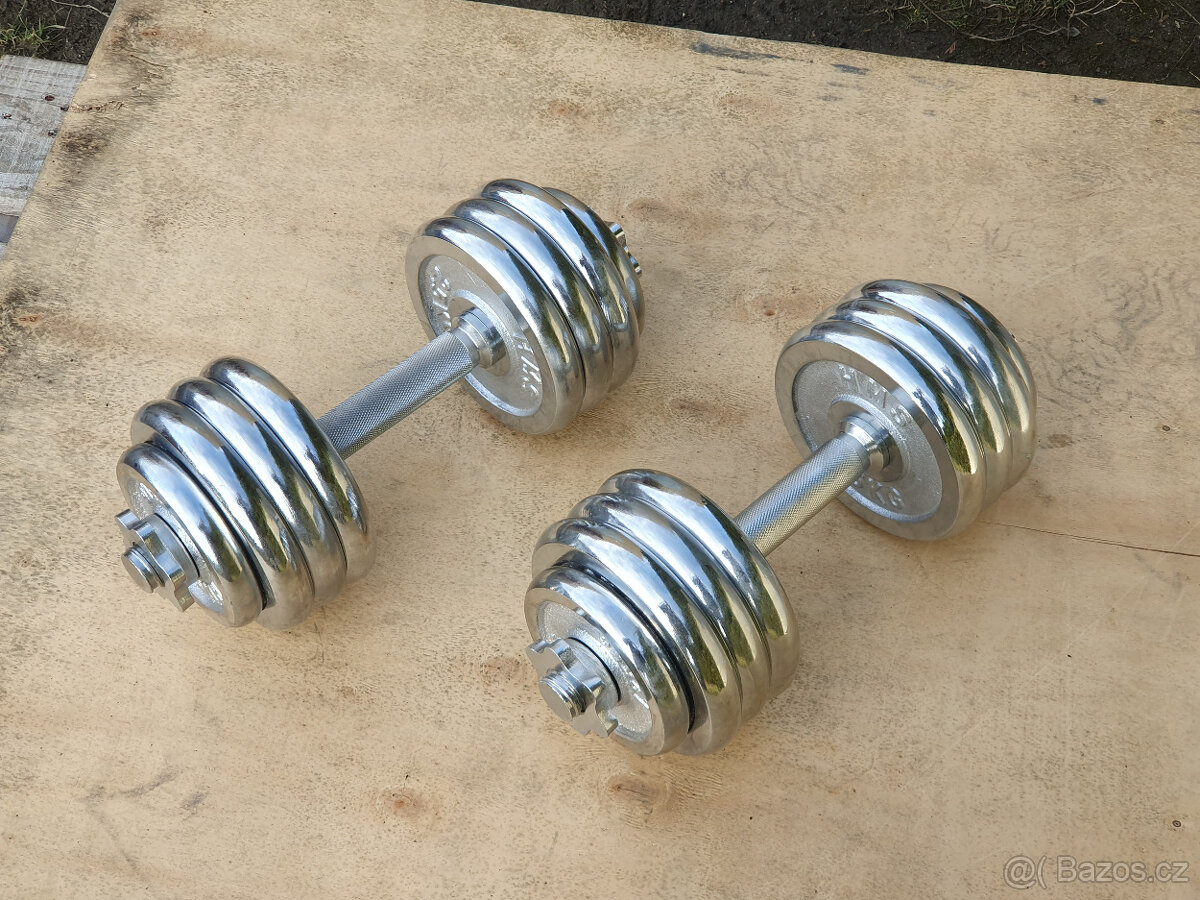 Jednoručky činky 2x20kg za 3990,- CHROM - 2