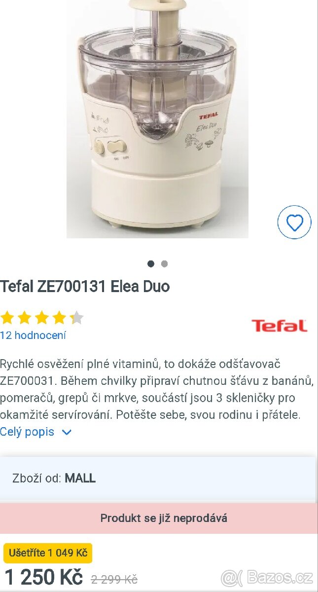 Odšťavňovač Tefal - 2