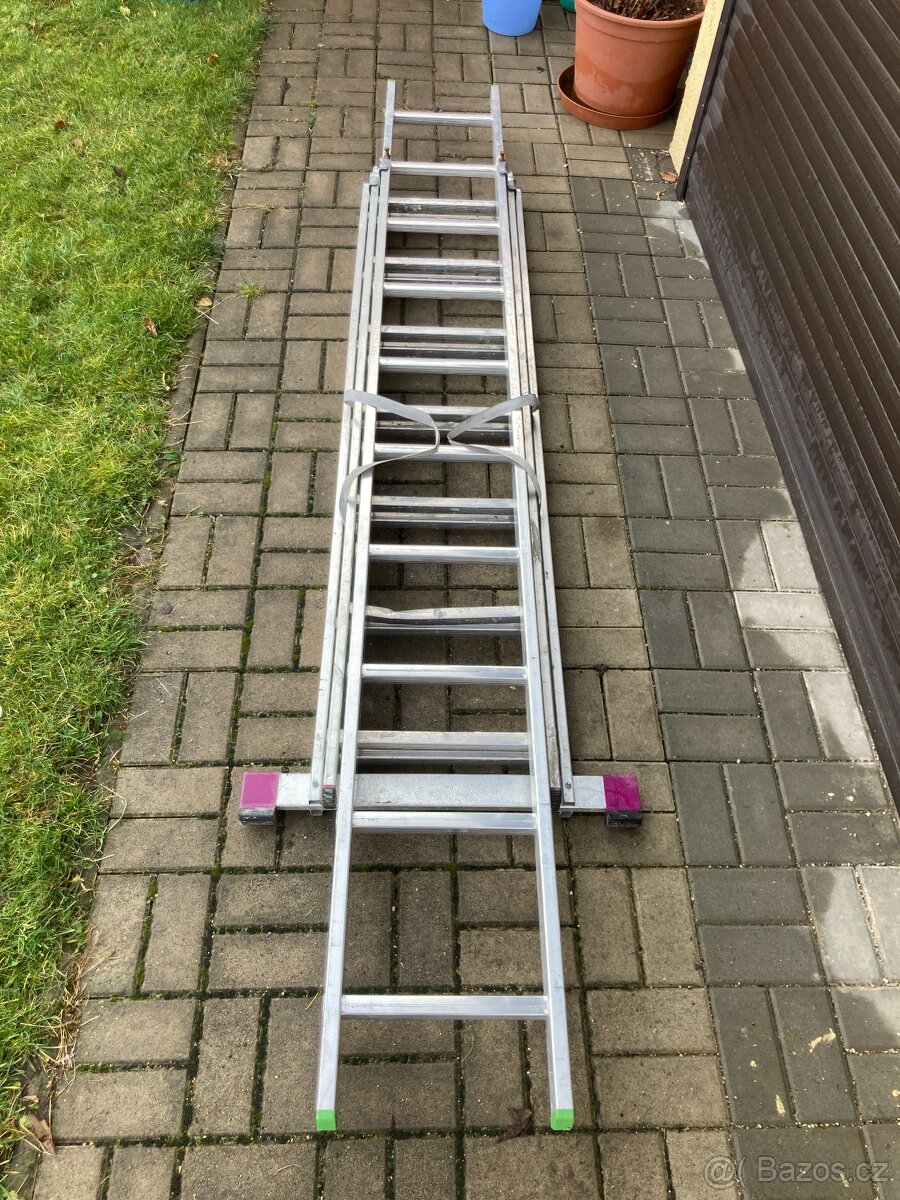 Hliníkový 3 dílny žebřík - 3x7 - 2