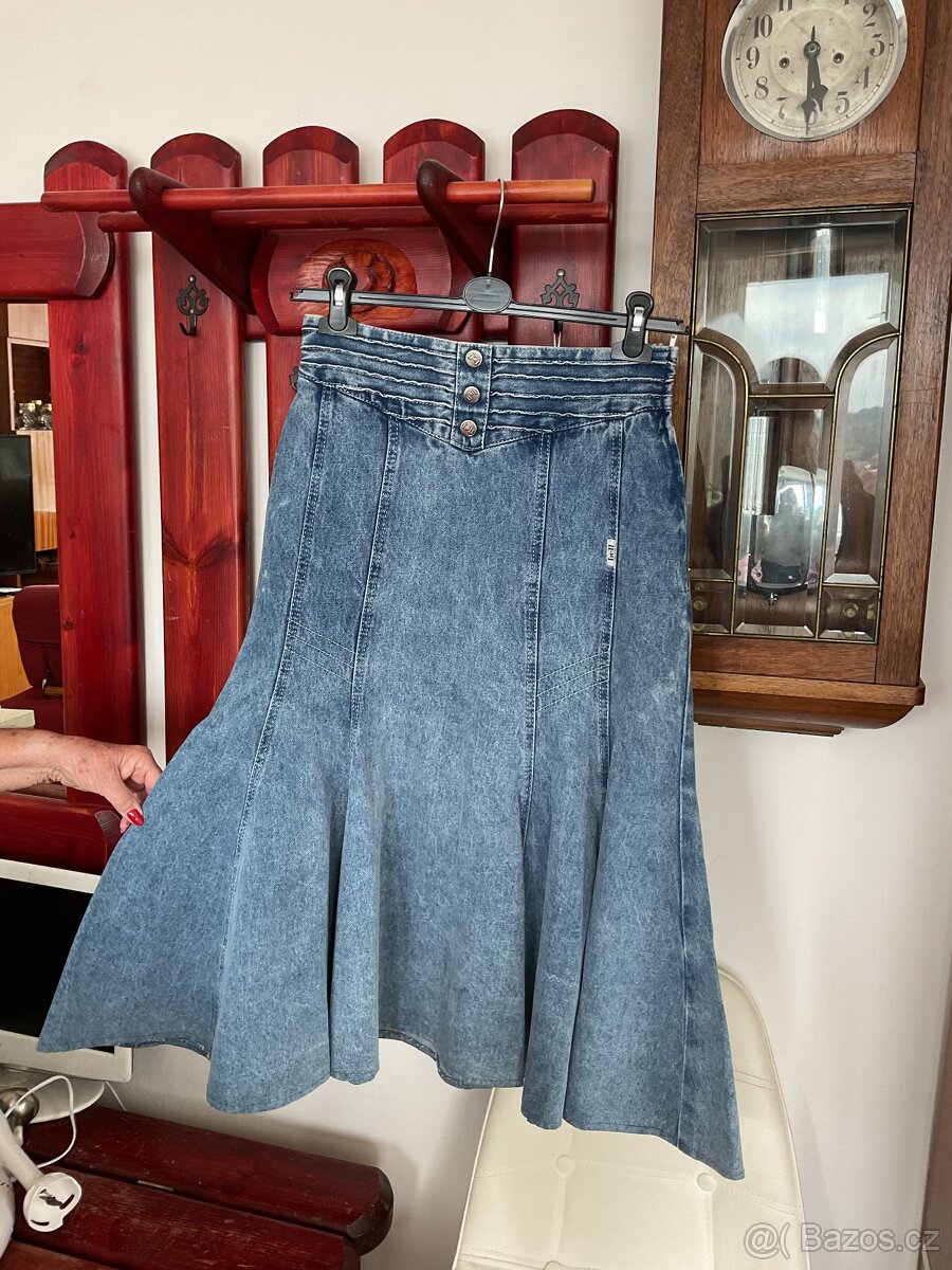 Riflová sukně modrá - 2