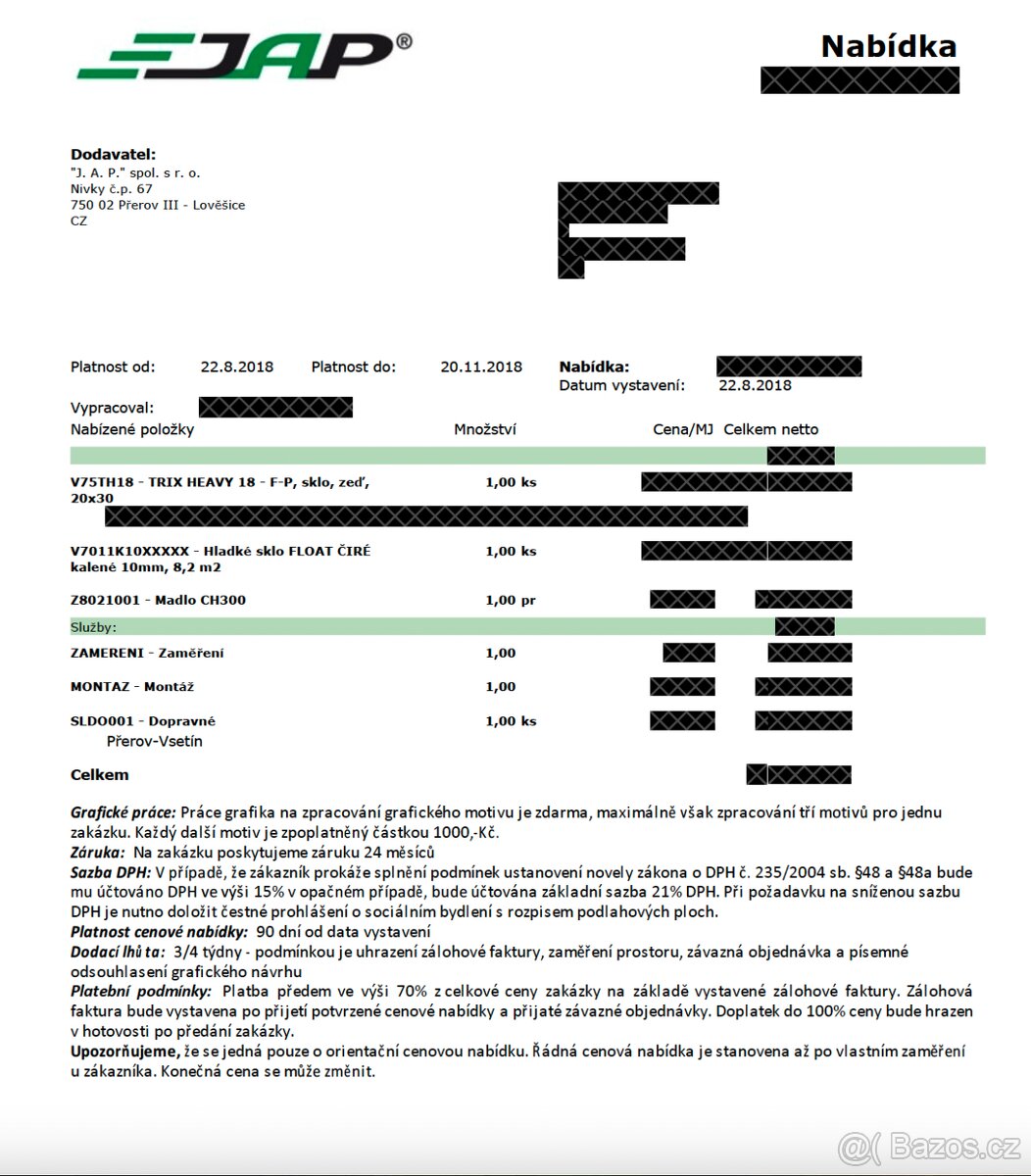 DVEŘE SKLENĚNÉ VÝROBCE JAP - 2