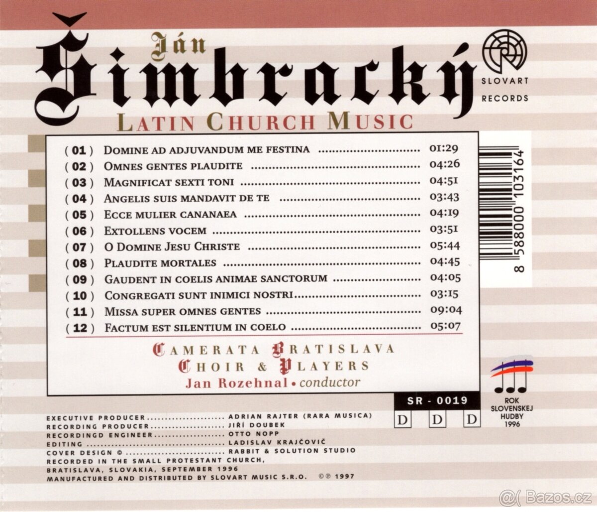 CD Ján Šimbracký – Latin Church Music - 2