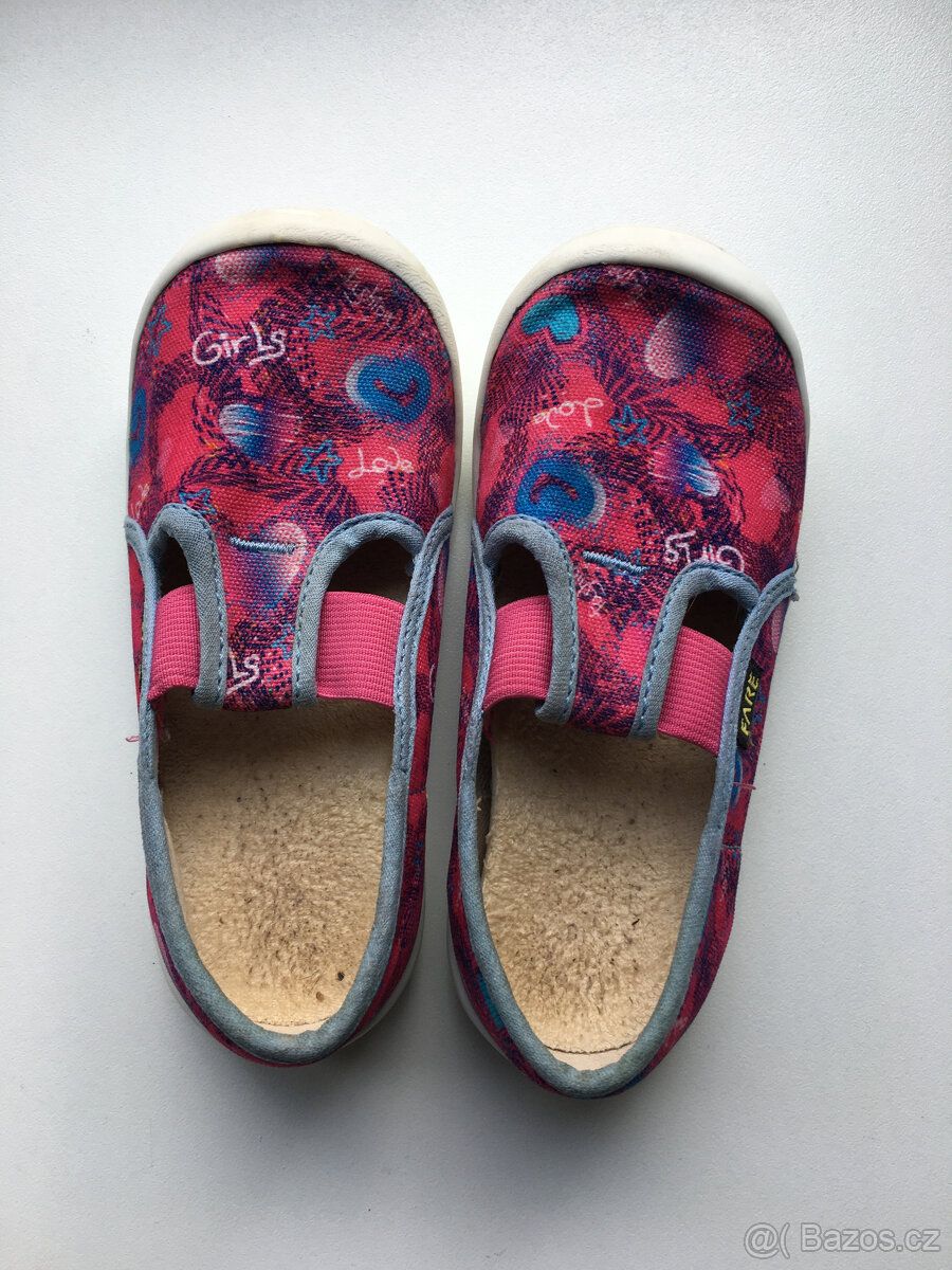 Růžové vzorované bačkory 24 Fare - 2