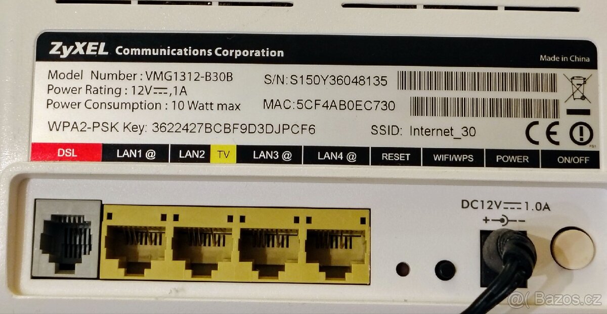 Modem Zyxel 1312 VDSL, router, wifi - 2