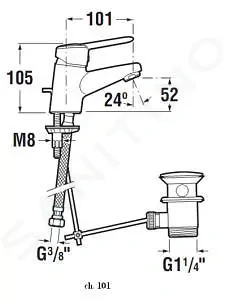 Jika Lyra Plus umyvadlová stojánková baterie s automatickou - 2
