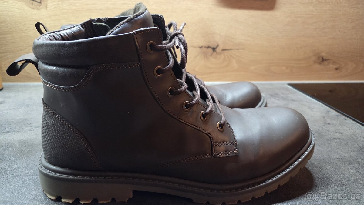 Zimní pánské kožené boty č. 46/11.5 Esmara - 2