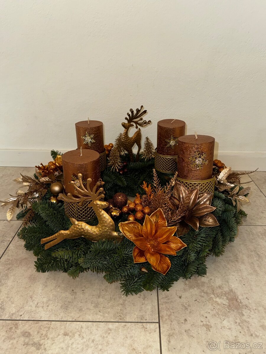 Adventní věnec - Mocha Mousse -Luxusní Dekorace - 2