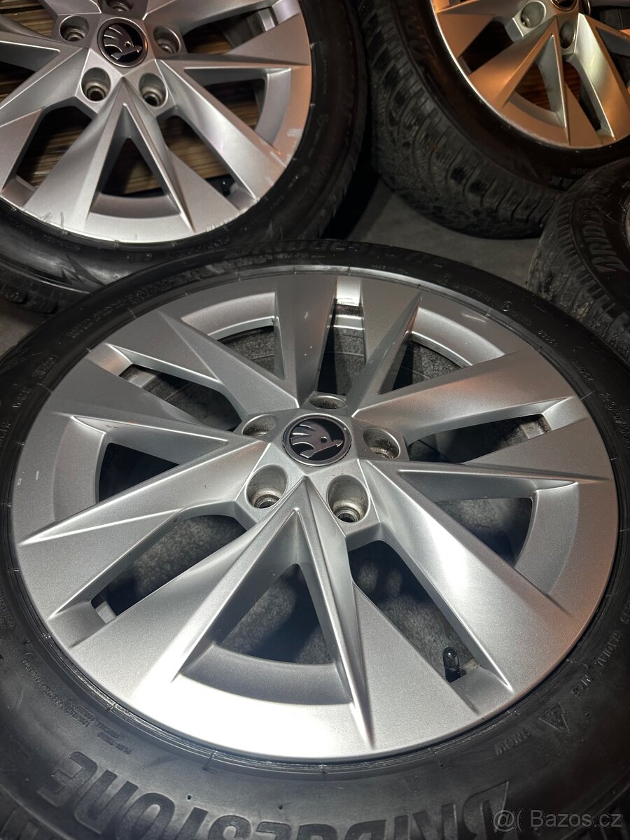 ALU Kola ŠKODA 5x112 R17 ROTARE Zánovní Zimní Pneu 205/55/17 - 2