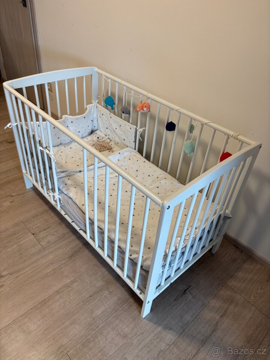 Dětská postýlka Schardt Micky bílá s hvězdičkami - 2