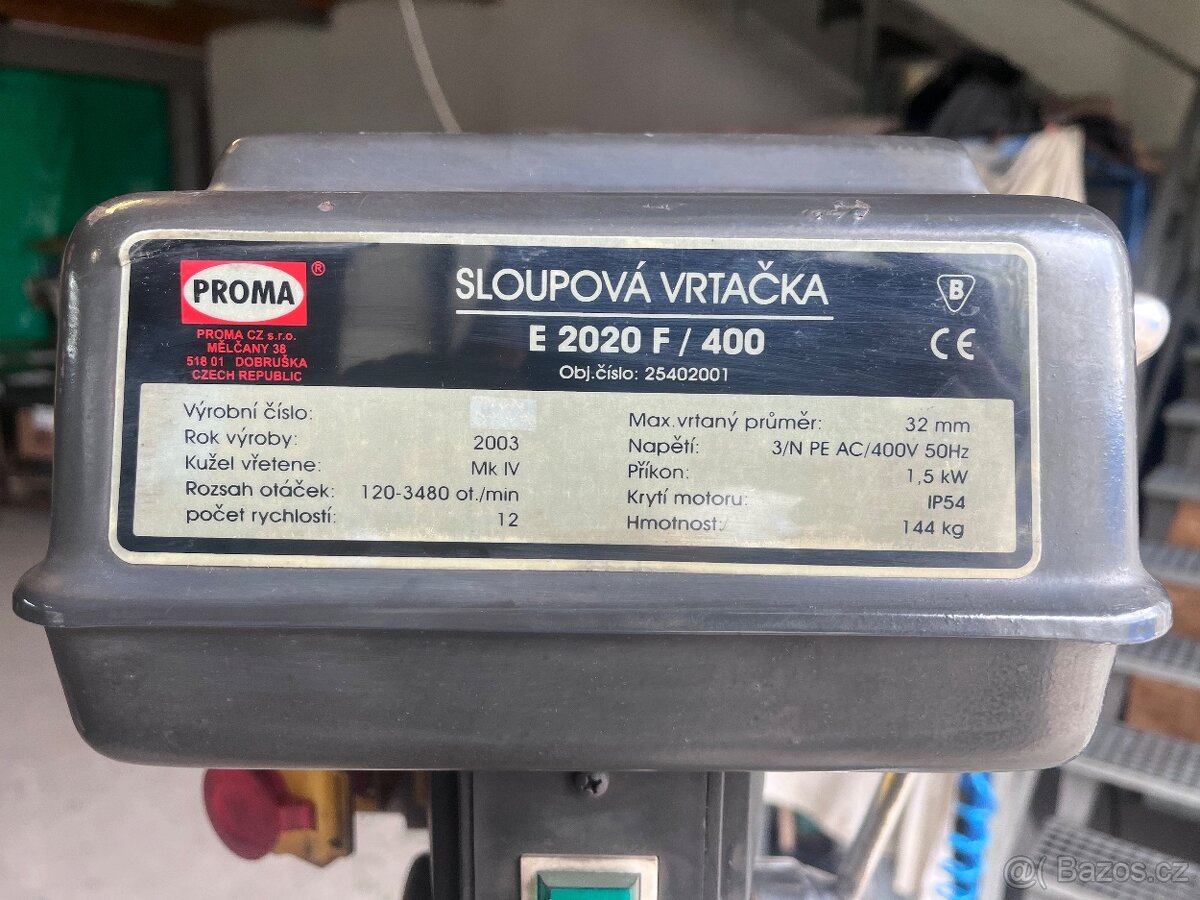 Sloupová vrtačka proma - 2