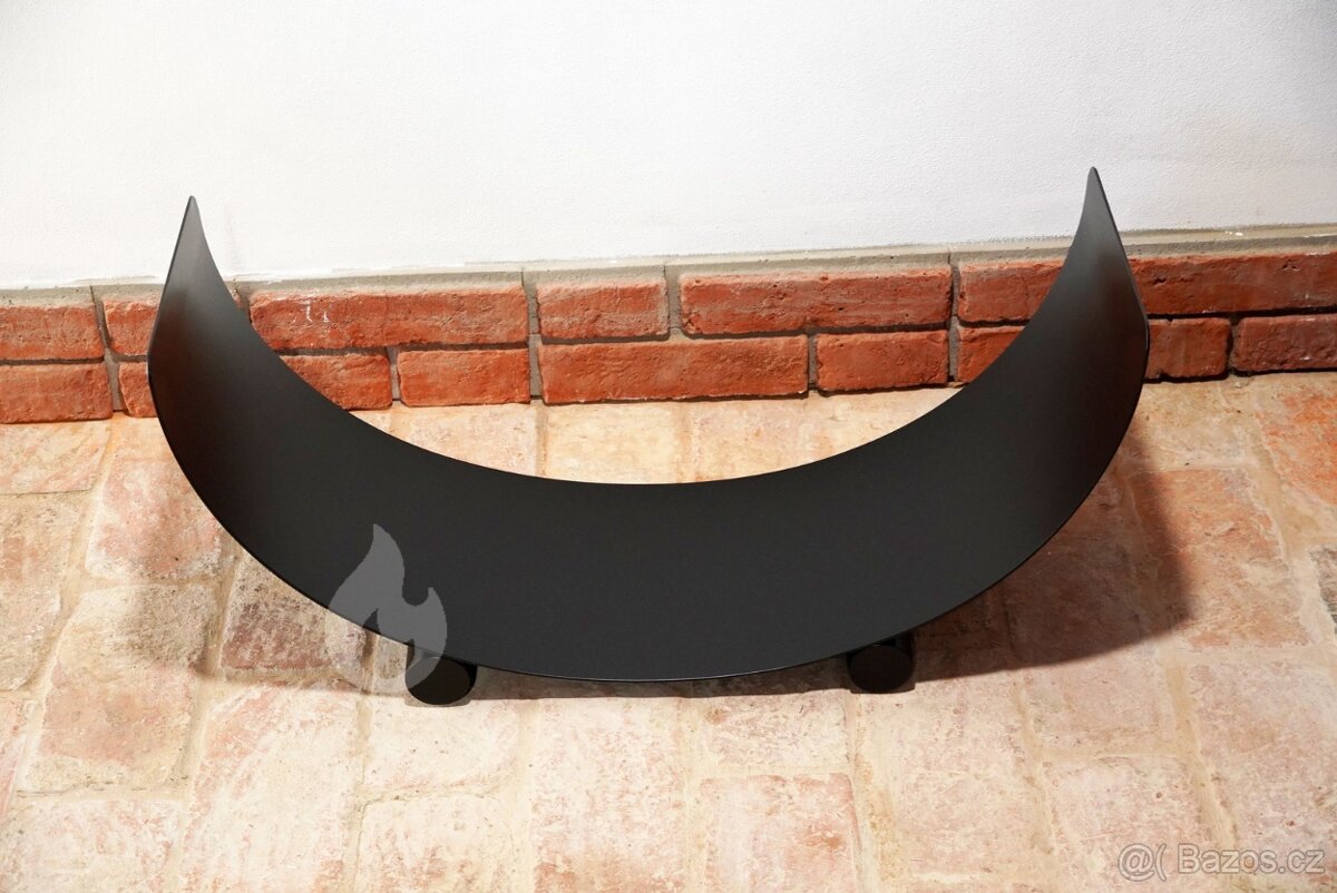 Stojan na dřevo ke krbu, kovový 84x40x30 cm, kolébka U-rampa - 2