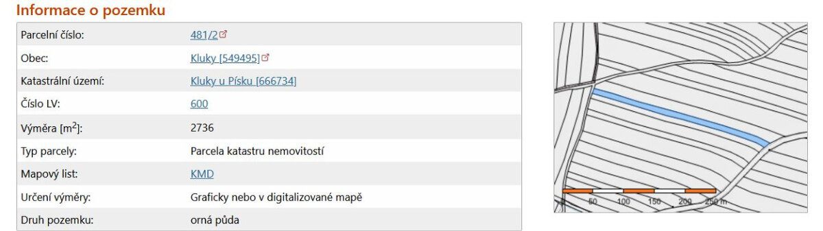 Prodám pole - orná půda k.ú. Kluky u Písku - 2