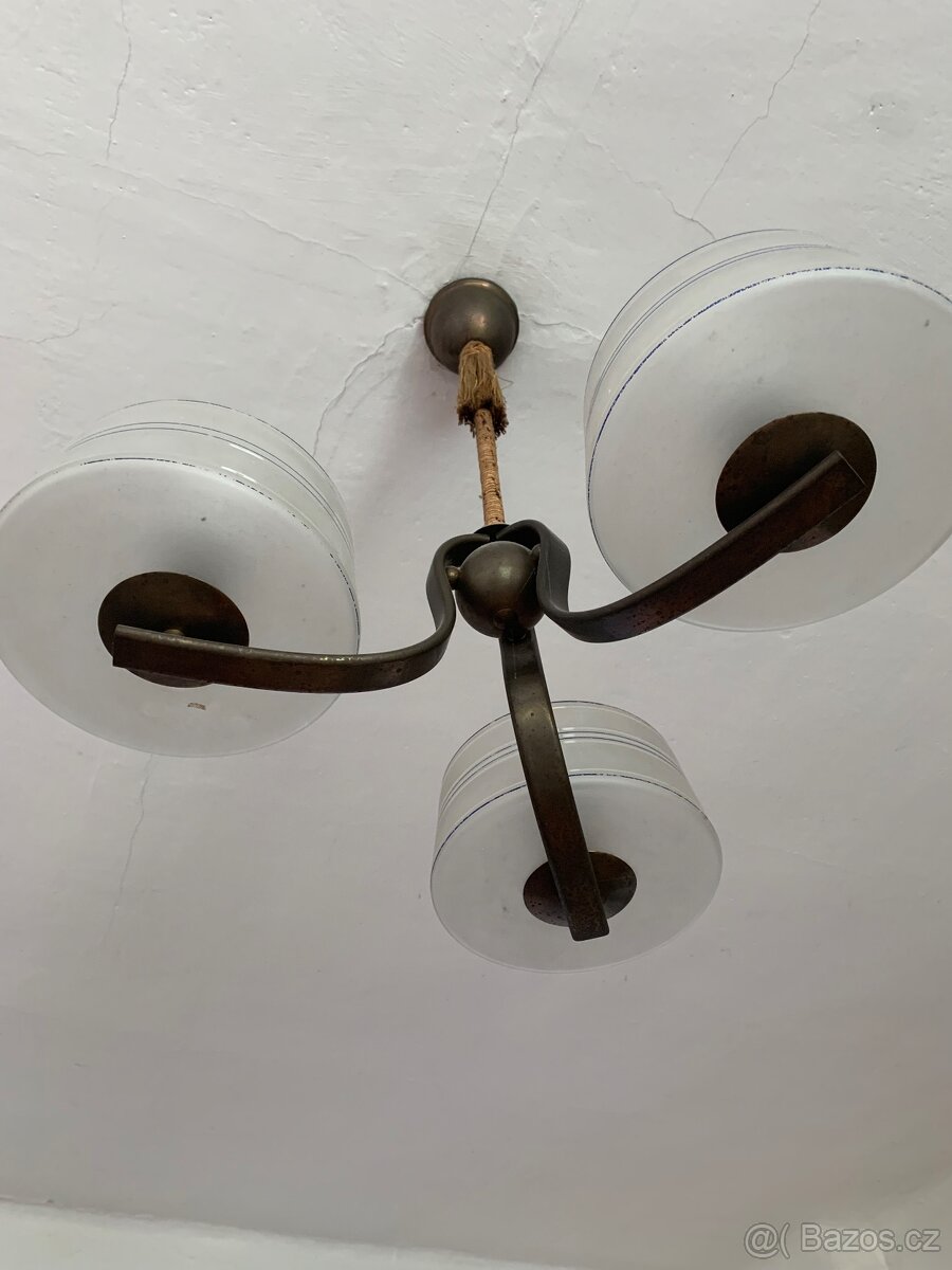 Mosazný tříramenný lustr - 2