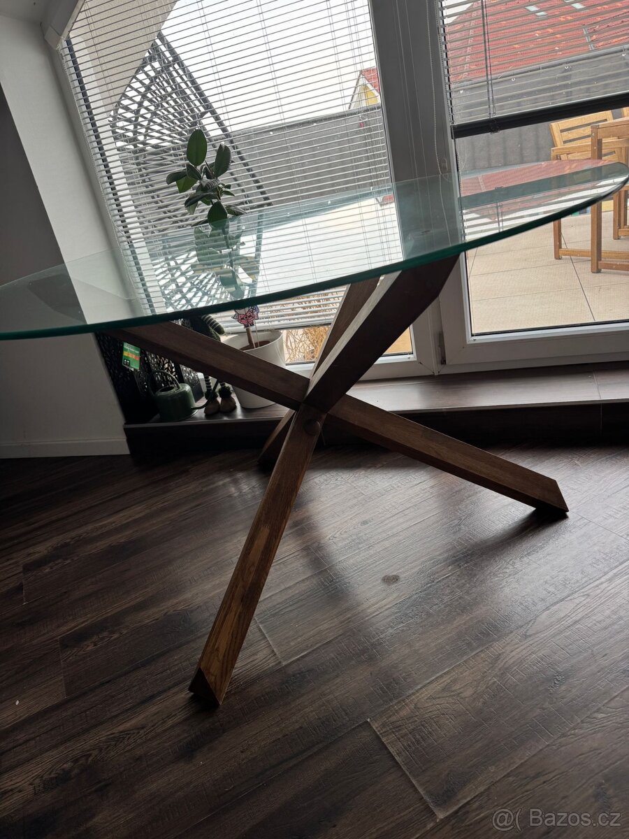 Jidelni stul MASIV/SKLO - 2