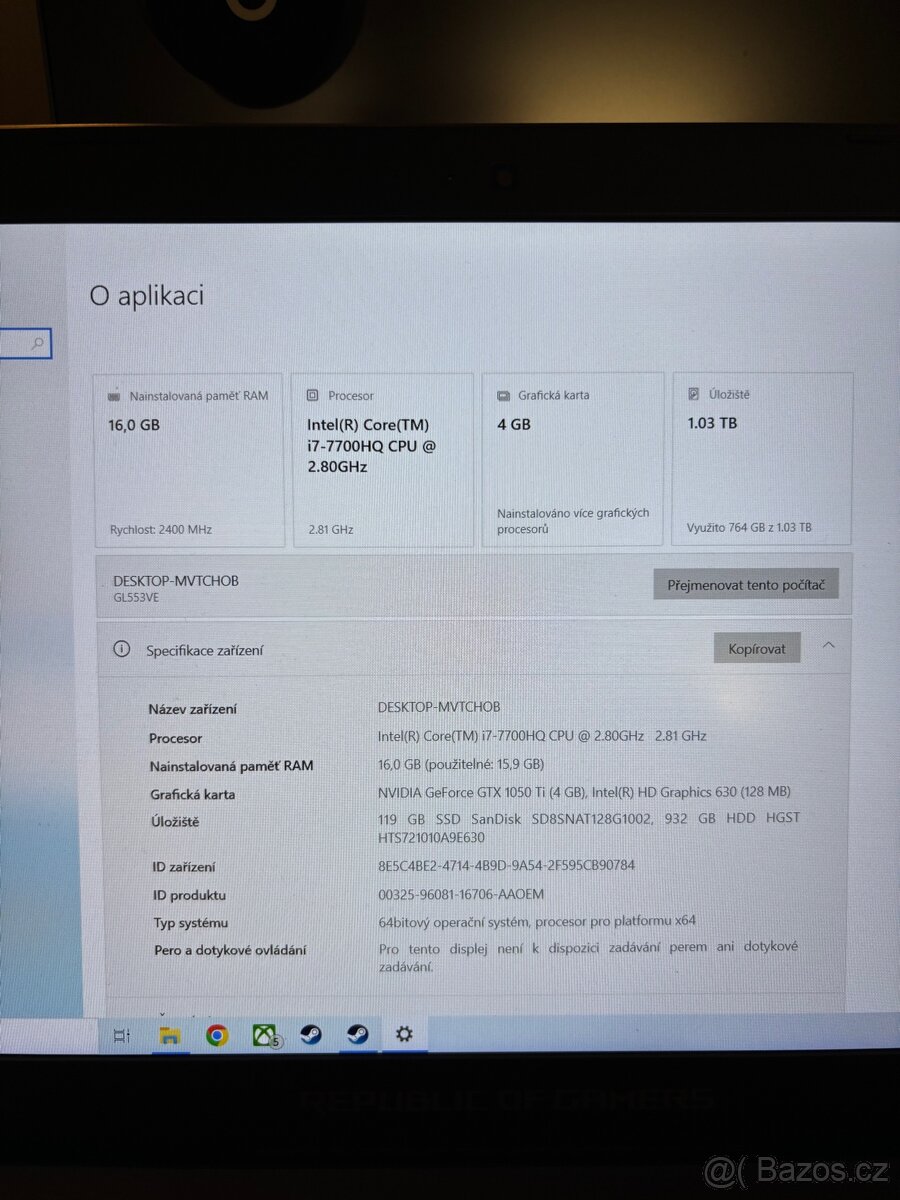 Herní notebook a herní monitor+příslušenství - 2