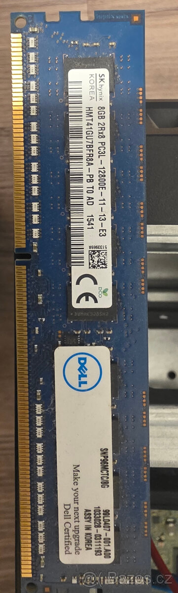 4 x 8GB DIMM 2Rx8 PC3L-12800E DDR3-1600MHz ECC,Unbuffered - 2