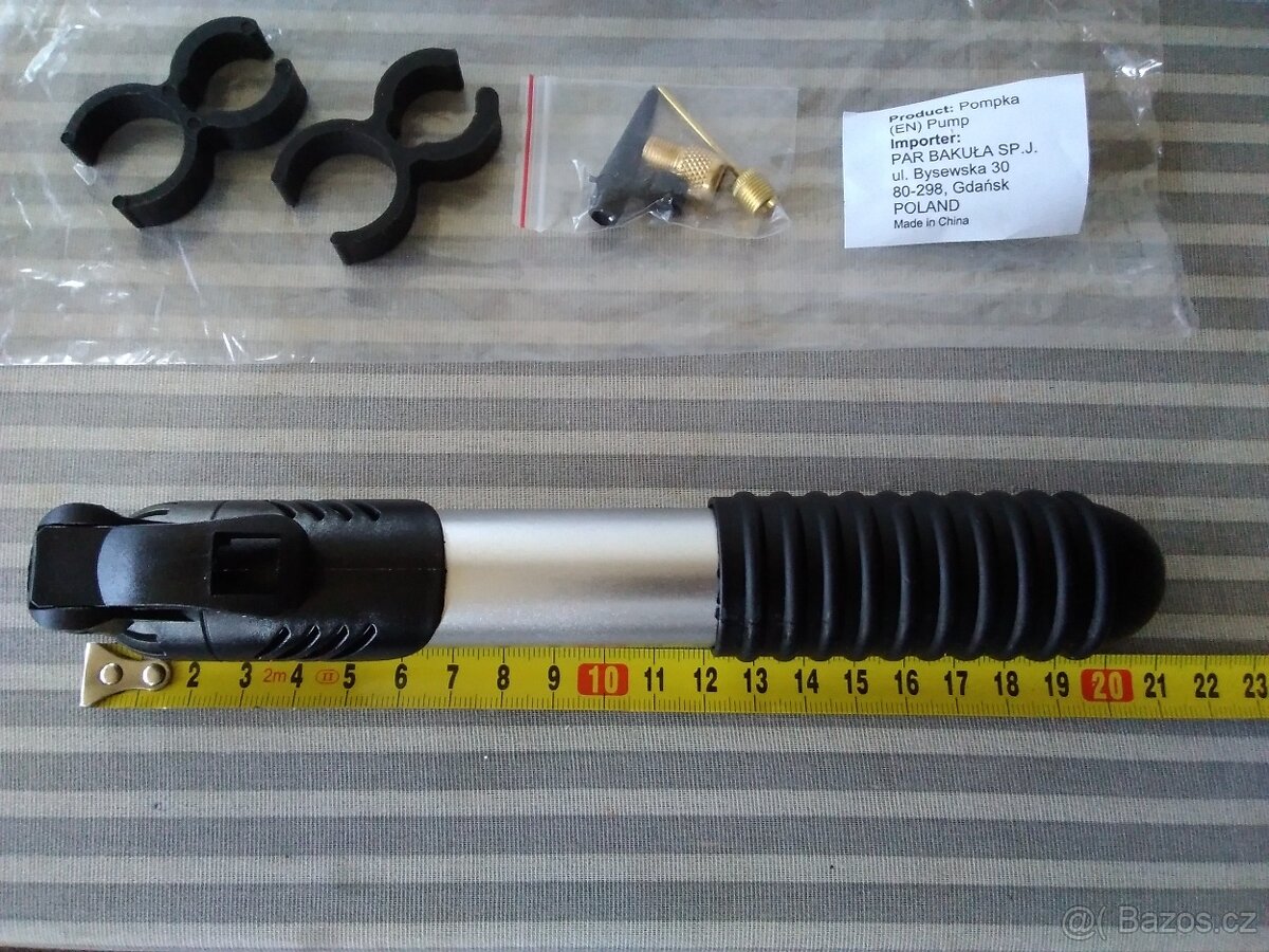 Nová mini pumpička hustilka na kolo s redukcemi. - 2