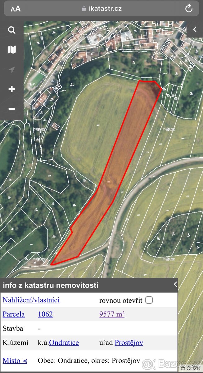 Prodej pozemků 24 767 – orná půda, Ondratice, Prostějov - 2