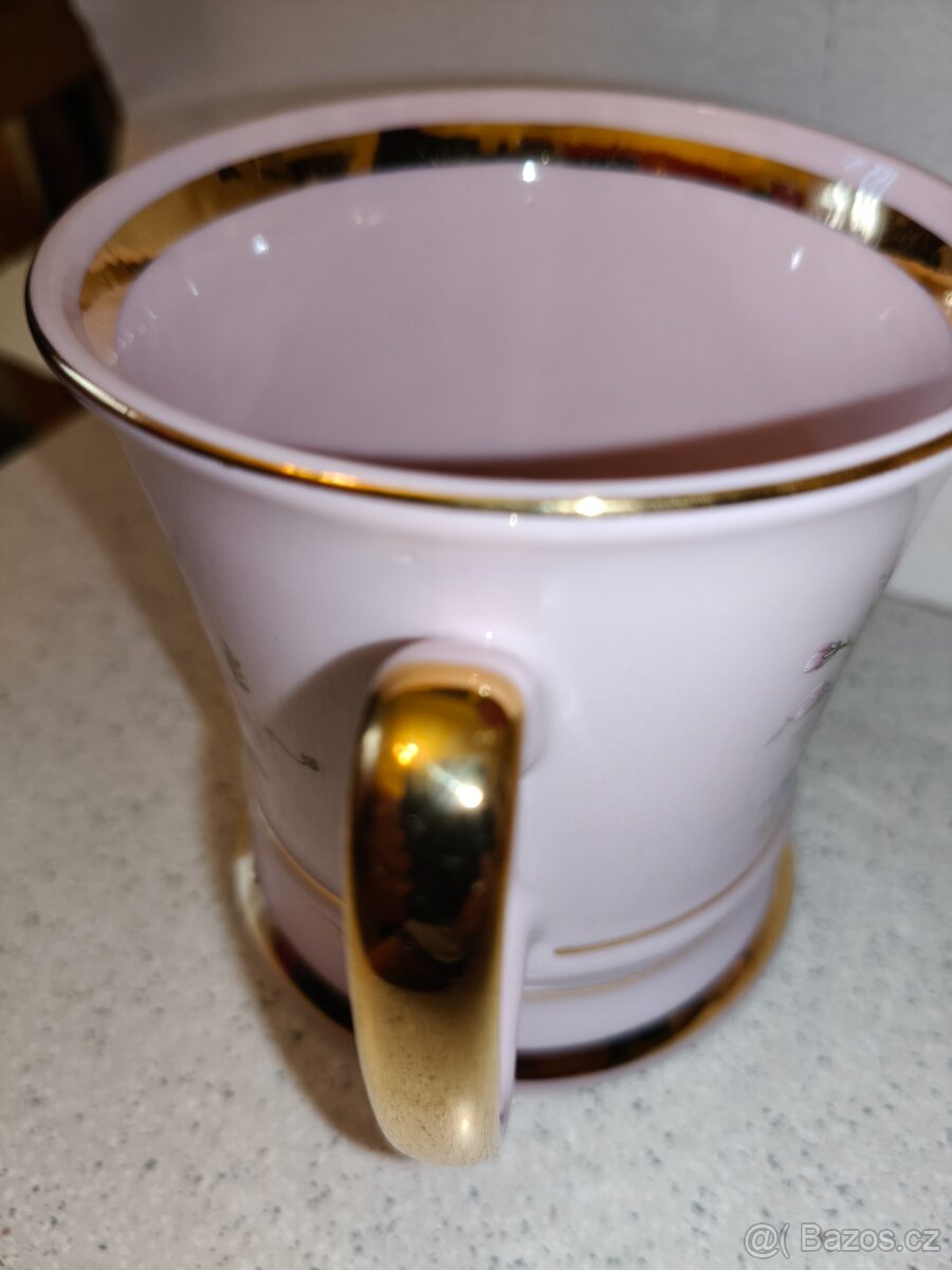 Růžový porcelán hrníček - 2