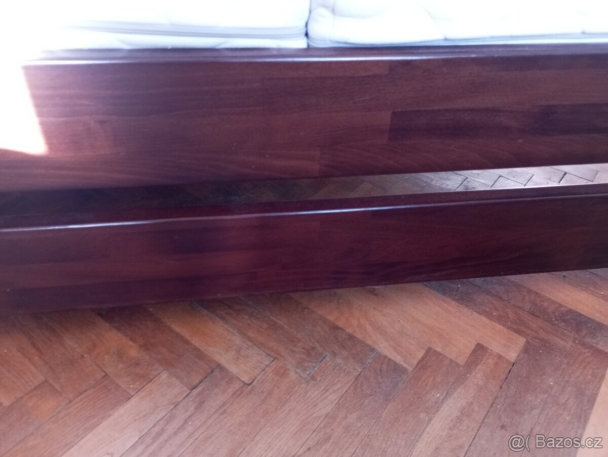 Masivní manželská postel tmavý dub 2x2 metru - 2