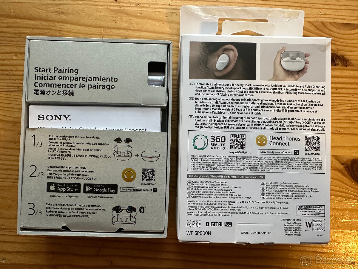 Bezdrátová sluchátka SONY WF-SP800N bílá - 2